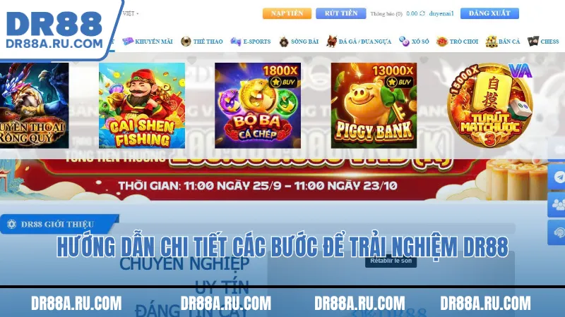 Hướng dẫn chi tiết các bước để trải nghiêm Dr88 